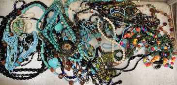 Assorted costume jewellery including beaded necklaces etc