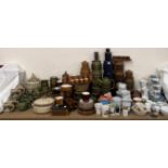 A Hornsea Saffron pattern part dinner set and storage jars together with Hornsea Heirloom pottery,