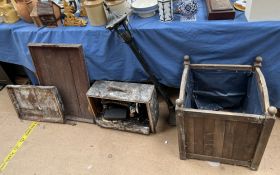 A Singer sewing machine together with a planter,