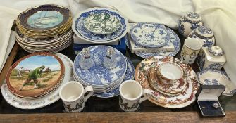 A collection of six Spode Sporting Fish plates decorated by W Burndred,