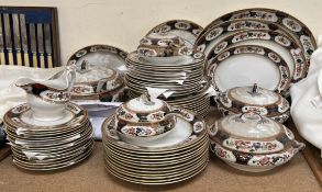 A Losol ware Rosslyn pattern part dinner set, including tureens,