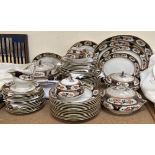 A Losol ware Rosslyn pattern part dinner set, including tureens,