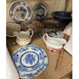 A collection of Spode pottery plates,