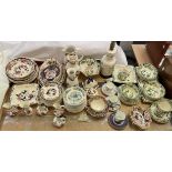 A large collection of Masons pottery including plates, cups and saucers, vases, jugs,