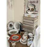 Spode hunting plates together with other hunting related ceramics,