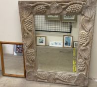 A large wall mirror,