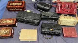 A collection of ladies handbags including Fassbender, Bally, Riviera Bag,