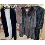 A Simpsons Fur Salon fur coat together with a William Creamer & Co fur shrug,