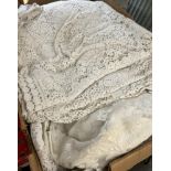 Assorted crocheted linens etc