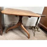 A 19th century mahogany wine table together with a modern wine table