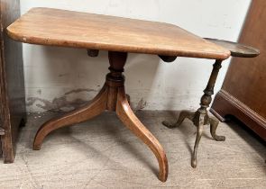 A 19th century mahogany wine table together with a modern wine table