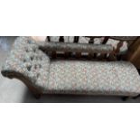 An Edwardian nine piece salon suite comprising a chaise longue,