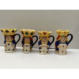 A set of four Royal Doulton King and Queen playing cards character jugs, including Clubs D6999, No.