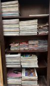 A large collection of records including Top of the Pops, Now Music, Stout Hearted Men, Des O'Connor,