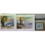 Arnold Lowrey Landscape scene Watercolour Signed Together with another by the same hand and a