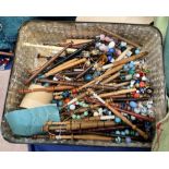 Assorted bobbins, together with lace making equipment predominantly bicks and beds,