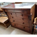 A Victorian mahogany chest with a rectangular top above a frieze drawer,