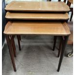 A nest of three Danish teak tables by Heltborg Mobler,