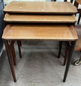 A nest of three Danish teak tables by Heltborg Mobler,