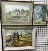 George Dolman Farmstead Watercolour Signed Together with another painting by George Dolman and an