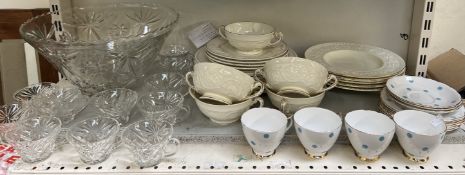 Wedgwood cream ware bowls, plates, twin handled bowls,