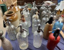 A collection of Soda Siphons including Emanuel Thomas Swansea, Casa Agusti Barcelona,