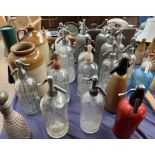 A collection of Soda Siphons including Emanuel Thomas Swansea, Casa Agusti Barcelona,