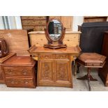 A Chinese hardwood Altar table with a shaped top,