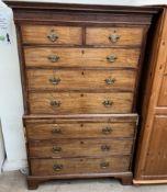 A 19th century mahogany chest on chest,