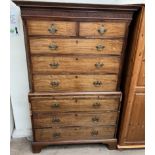 A 19th century mahogany chest on chest,