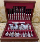 An electroplated Kings pattern part flatware service cased