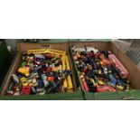 A large collection of model vehicles including LLedo, Teamster, Majorette, Matchbox,