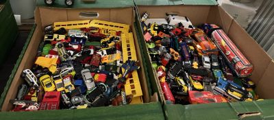 A large collection of model vehicles including LLedo, Teamster, Majorette, Matchbox,