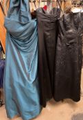A Goya size 12 dress together with two other evening dresses