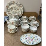 A Minton Haddon Hall B1451 pattern part tea set