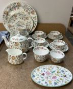 A Minton Haddon Hall B1451 pattern part tea set