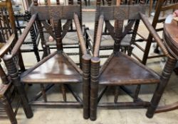 A pair of provincial turners chairs,