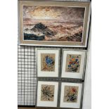 M Phipps Seascape Oil on board Signed and dated 71 Together with a set of four abstract