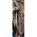 Two fur coats and fur stoles