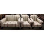 A continental upholstered three piece suite,