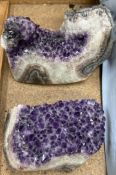 Two amethyst geodes