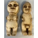 A pair of hardstone figures possibly Peruvian,