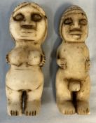 A pair of hardstone figures possibly Peruvian,