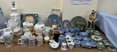 Aynsley cottage garden porcelain vase together with other Aynsley porcelain, Copeland part tea set,