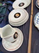 An Italian part dinner set decorated with portrait roundels