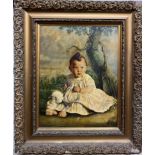 Wilfred Adams Portrait of a Baby Oil on Canvas Signed