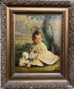 Wilfred Adams Portrait of a Baby Oil on Canvas Signed