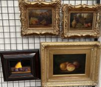 G F Harris Still life study of fruit Oil on canvas Signed Together with a companion by the same