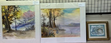 Arnold Lowrey Landscape scene Watercolour Signed Together with another by the same hand and a