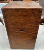 A Mappin Brothers oak decanter box of rectangular form,